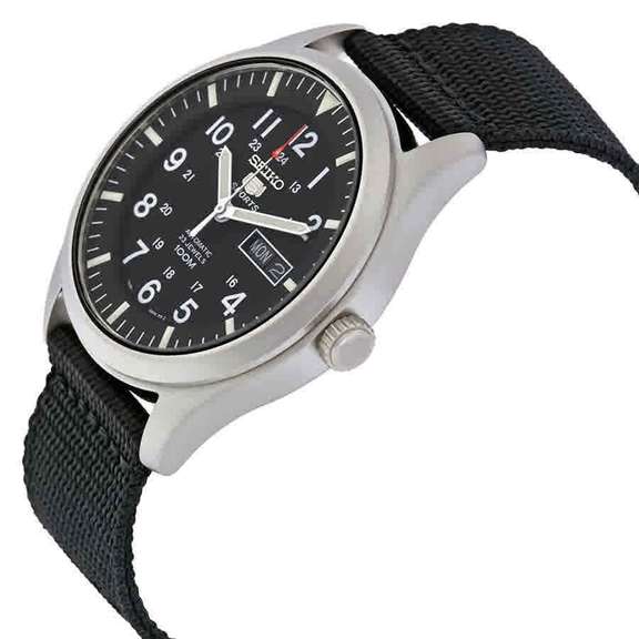 Seiko Automatic Black Canvas Men's Watch