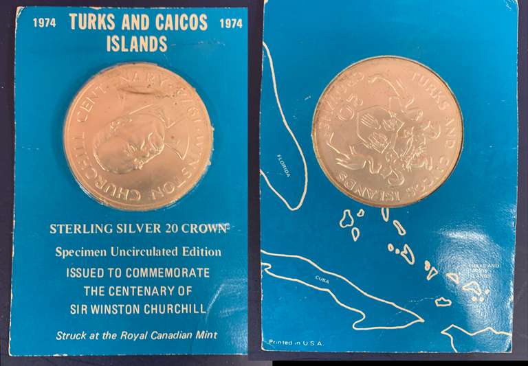 1974 Turks and Caicos Silver Coin