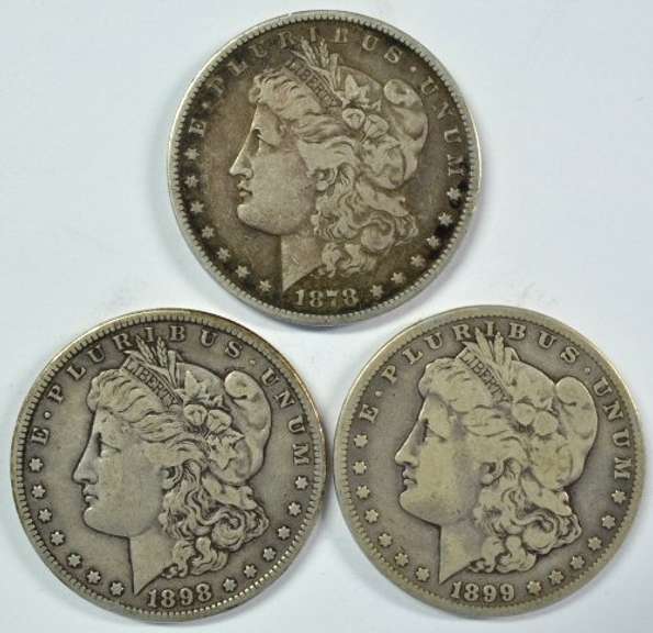 3 Diff. Better date 'S' Mint Morgan Silver Dollars