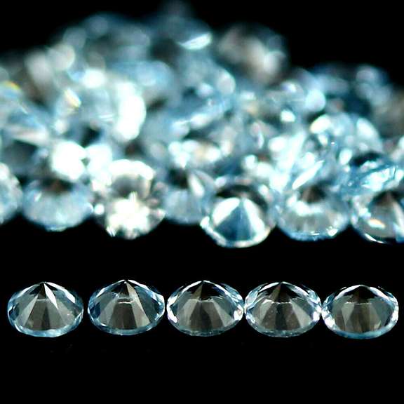 2.39ct vivid platinum blue diamond cut Topaz set