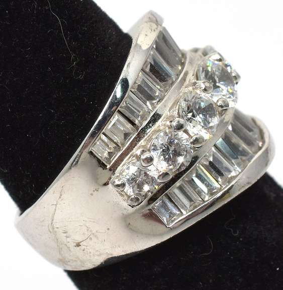 Sterling Silver CZ Cocktail Ring
