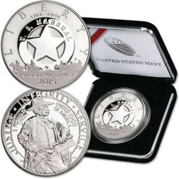 2015 United States Marshals Service 225th Anniversary Commemorative Proof Silver Dollar