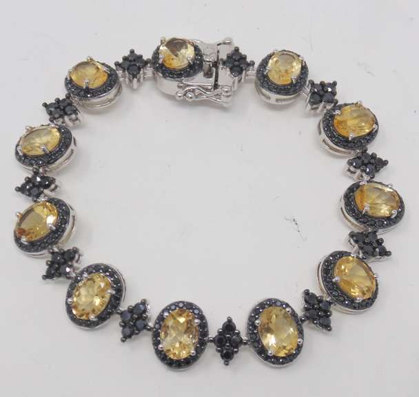 Stainless Steel Citrine Tennis Bracelet