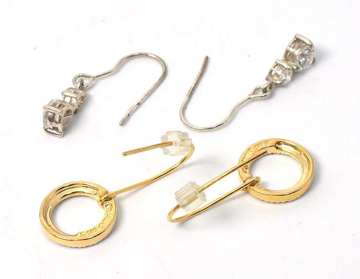 Sterling Silver Earrings 2 Pairs one is Vermeil