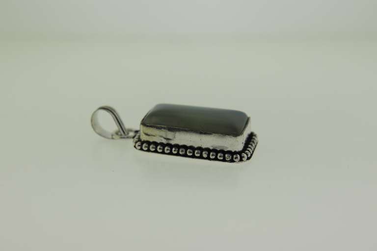 Silver-Tone Color Stone Pendant