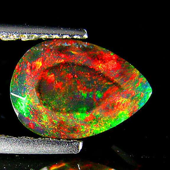 Captivating 1.56ct floral and fairy fire black Opal