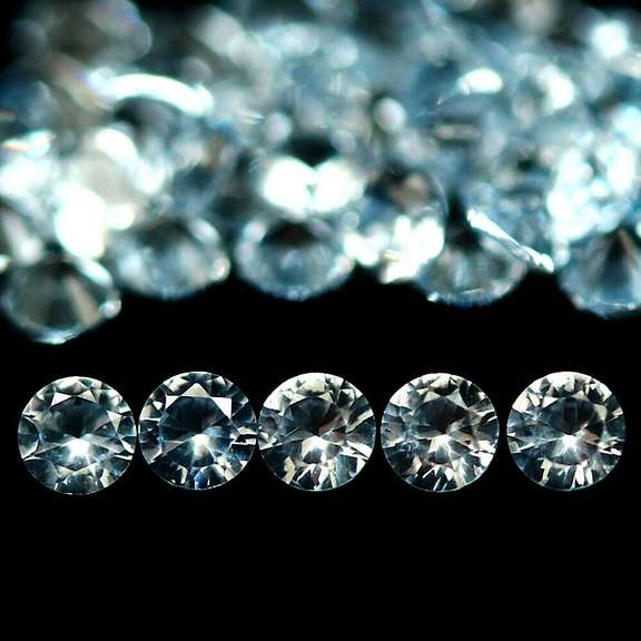 2.39ct vivid platinum blue diamond cut Topaz set