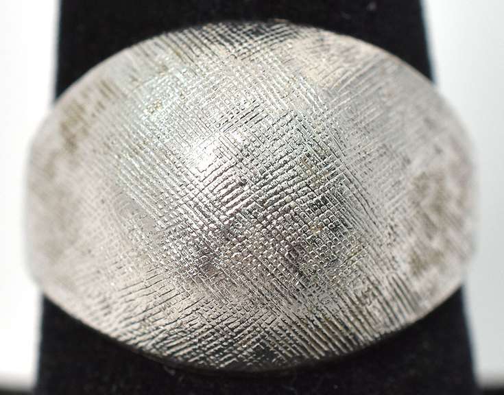 Interesting Textured Dome Ring in Sterling Silver