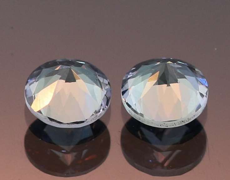 Glittering 1.49ct pair of silvery blue Tanzanite