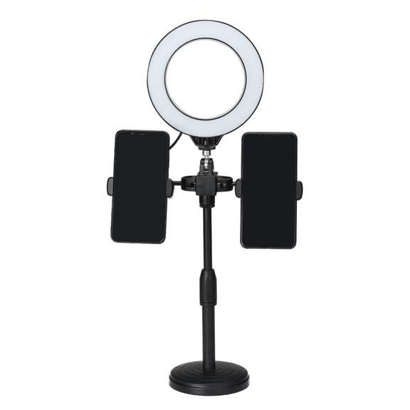 3200K-5800K Desktop LED Ring Light Phone Holder