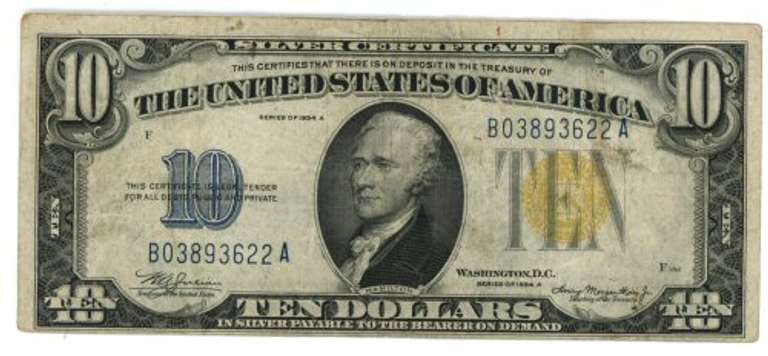1934-A Series $10 North Africa Silver Certificate note