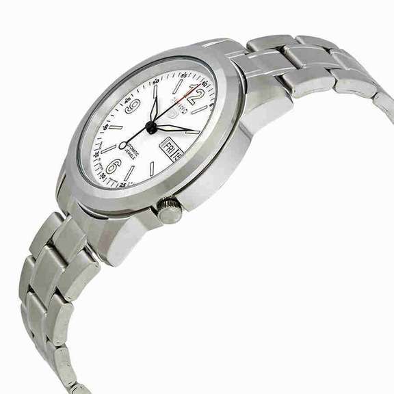 Seiko Automatic White Dial Stainless Steel Men's Watch