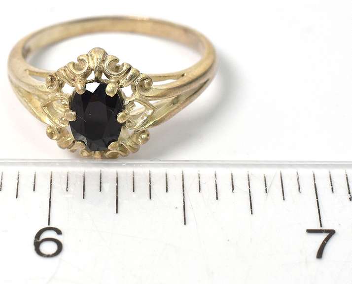 Vintage Sapphire Ring in Sterling Silver