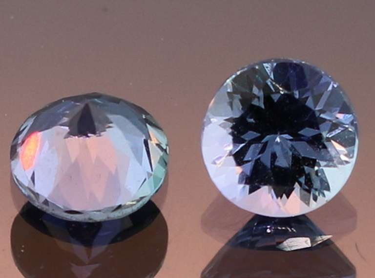 Glittering 1.54ct pair of silvery blue Tanzanite