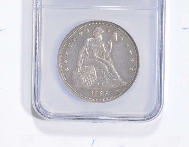 1866 Seated Liberty Dollar - Motto - Slabbed
