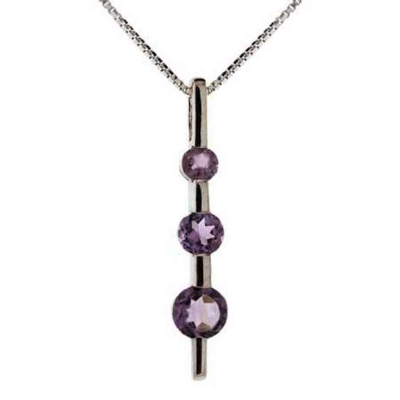 Sterling Silver Amethyst Past Present & Future Pendant