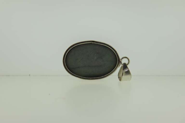 Silver-Tone Color Stone Pendant