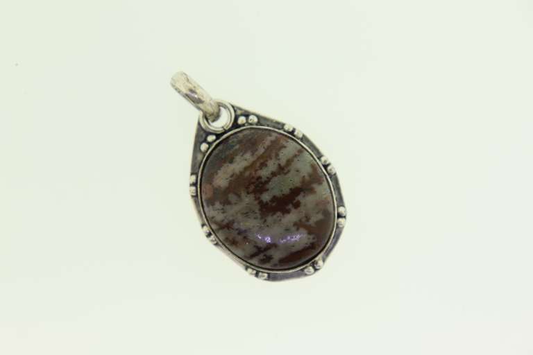 Silver-Tone Color Stone Pendant