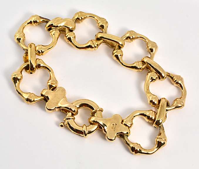 Bold Alternating Link Bracelet in Vermeil