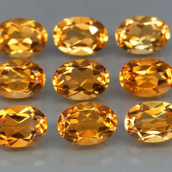 Ravishing 6.62ct 9pc golden Citrine set