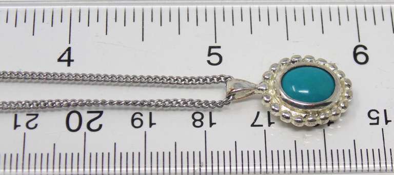 Sterling Silver Turquise Pendant on Chain
