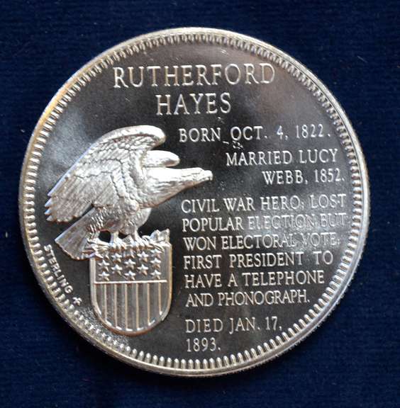 Sterling Silver Rutherford Hayes Medal