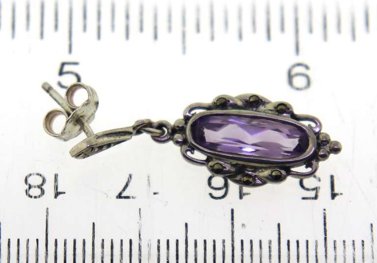 Sterling Silver Amethyst Drop Earrings