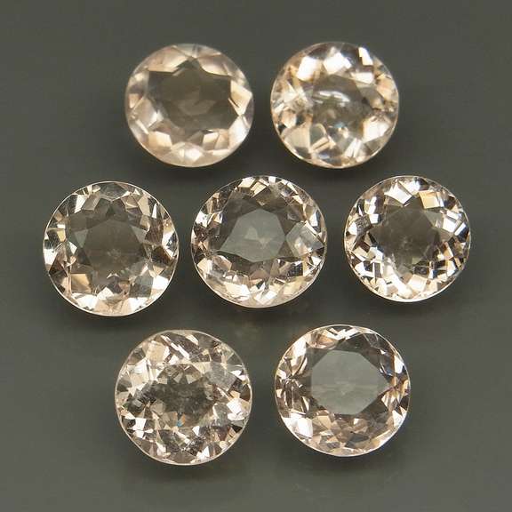 Matched 5.44ct set of untreated Morganite