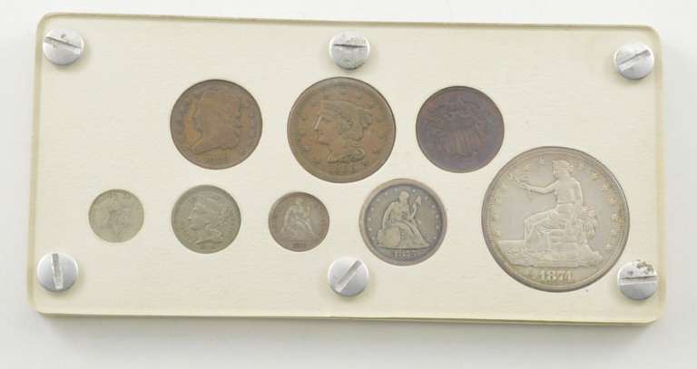 1829-1874 8 Coin Set - Slabbed
