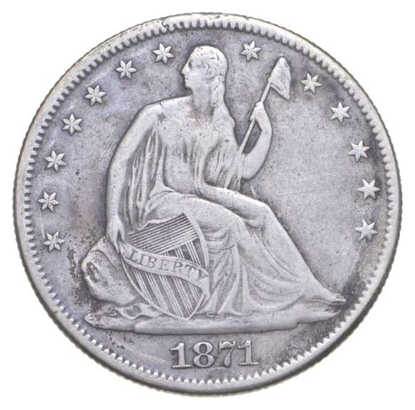 1871 Seated Liberty Half Dollar