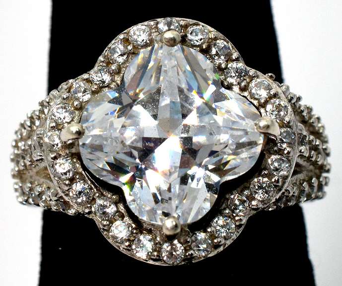 Sterling Silver CZ Cocktail Ring