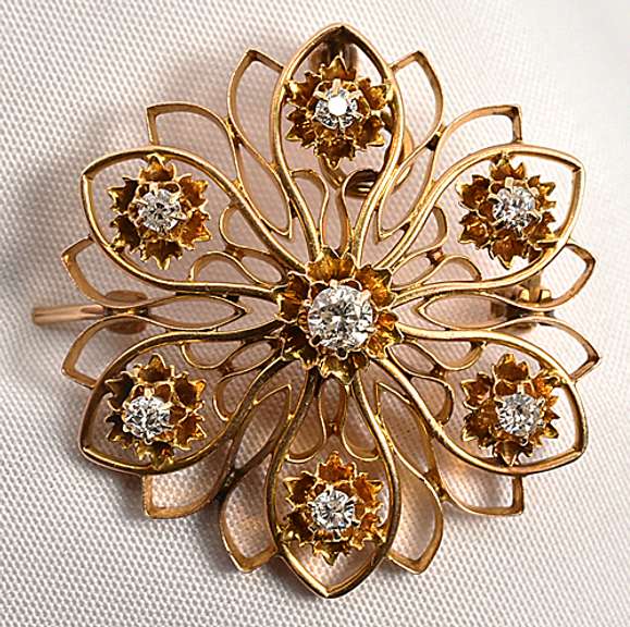 Popular Antique Diamond Snowflake Brooch