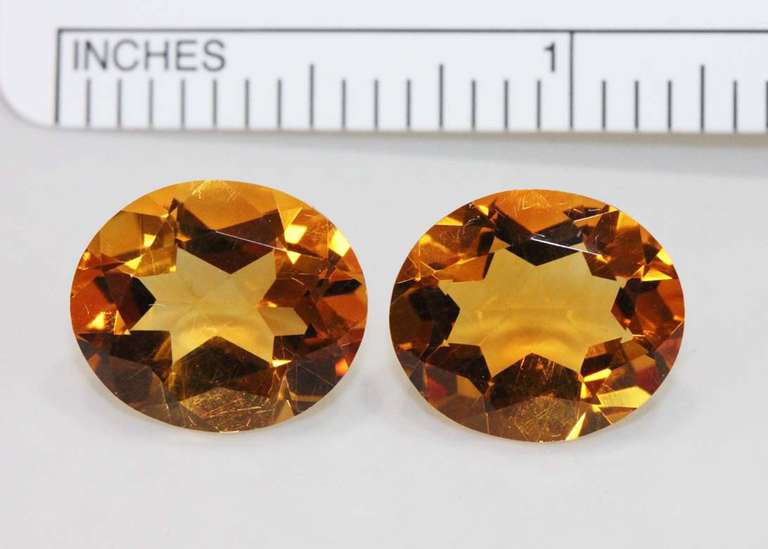 Intense Natural Citrine Pair - 12.00 cts.