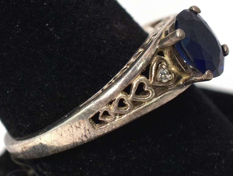 Sterling Silver Blue Stone Ring