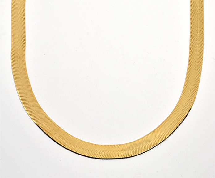 Gorgeous Wide Herringbone Vermeil Necklace