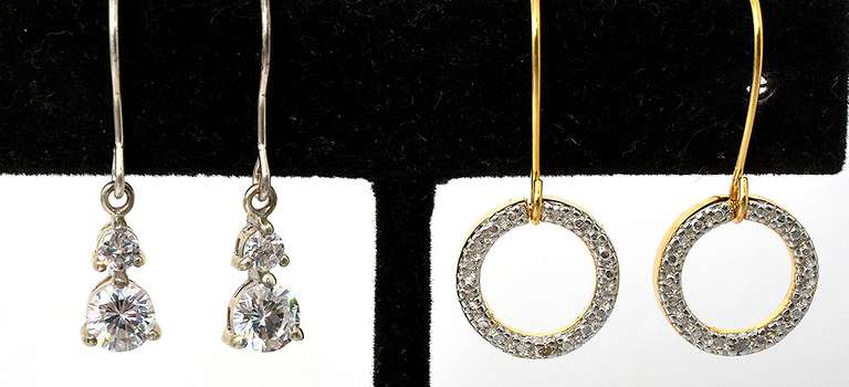 Sterling Silver Earrings 2 Pairs one is Vermeil