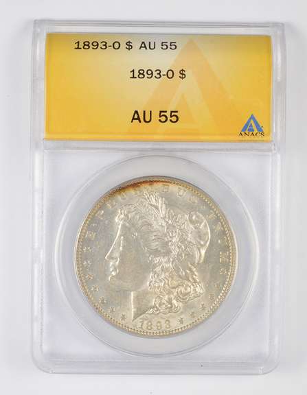 AU55 1893-O Morgan Silver Dollar - Graded ANACS