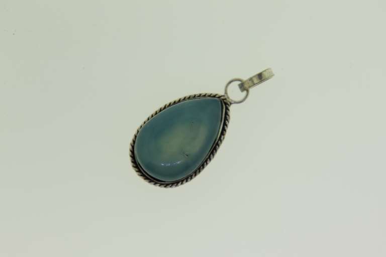 Silver-Tone Color Stone Pendant