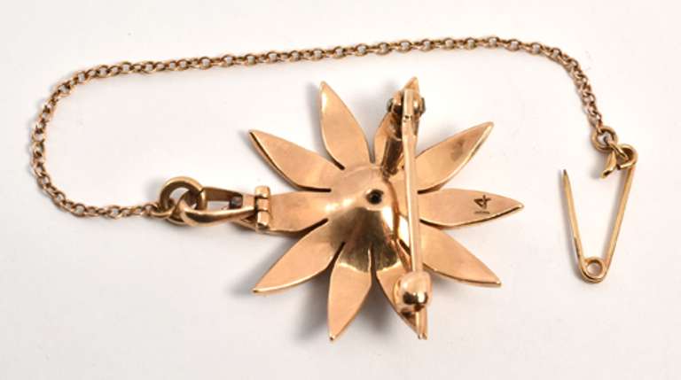 Antique Seed Pearl Starburst Brooch