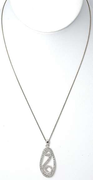 Elegant Set of Sterling Silver Necklace and Earrings