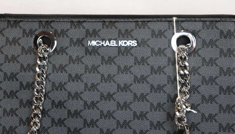 Micheal Kors Leather Trim Chain Handle Tote