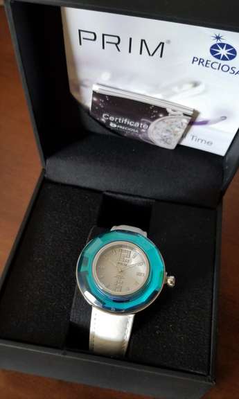 EUROPEAN WATCH WITH BERMUDA BLUE CRYSTAL RING