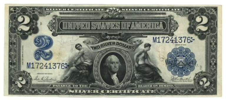 Crisp 1899 Series Large Size $2 Silver Certificate