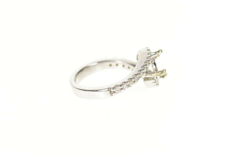 14K White Gold 0.29 Ctw 7.0mm Semi Mount Engagement Setting Ring