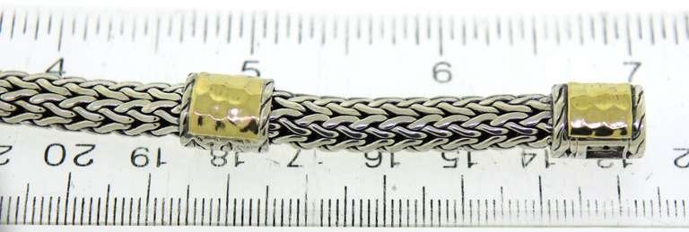 John Hardy 4 Station Hammered Link Braceelet