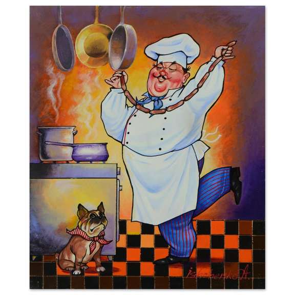Dog and the Chef by Ischenko Original