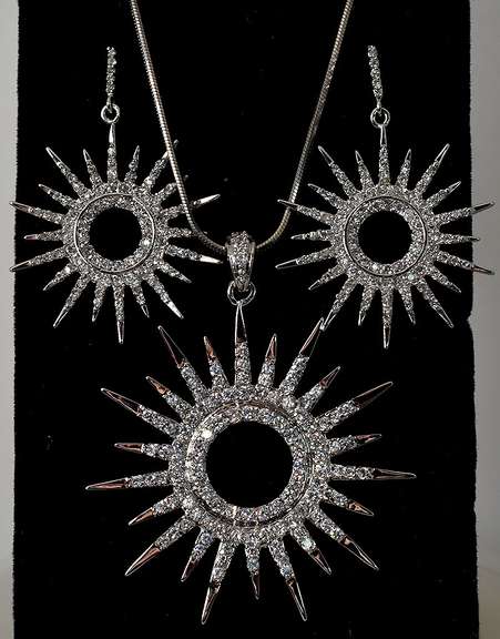 Sterling Silver Sunshine Necklace and Earrings