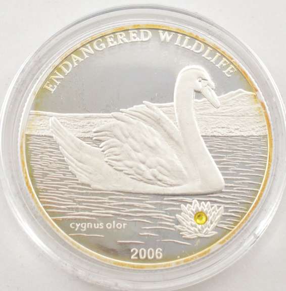 2006 Mongolia 500 Tugrik - The Swan - 25 Grams .925 Silver Proof - Box