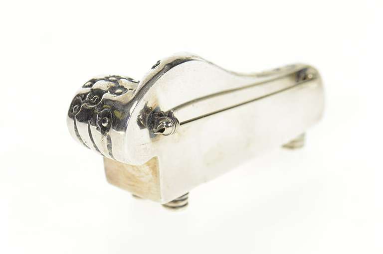 Sterling Ornate Chaise Lounge Sofa Statement Pin/Brooch