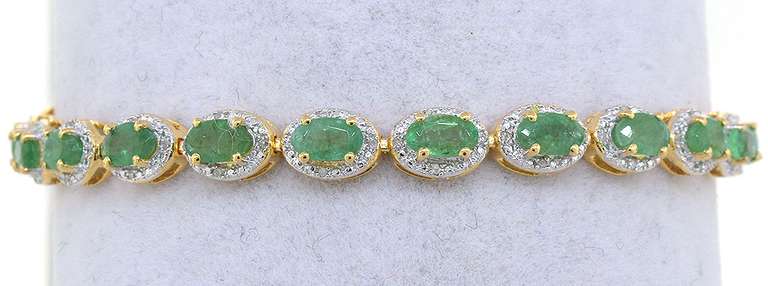 Vivacious Emerald & Diamond Bracelet in Vermeil